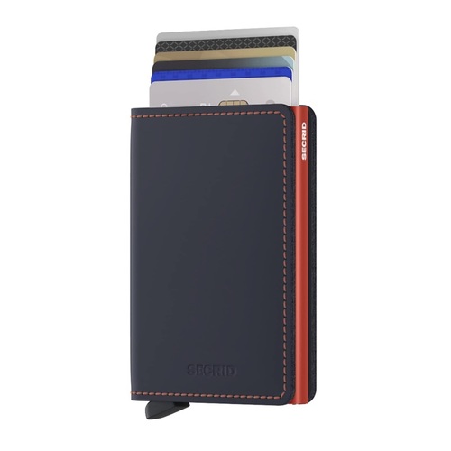 Slimwallet Matte Night Blue Leather Wallet