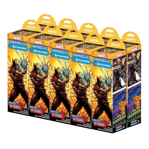 10 x HeroClix: X-Men X of Swords Booster Brick Miniatures Game