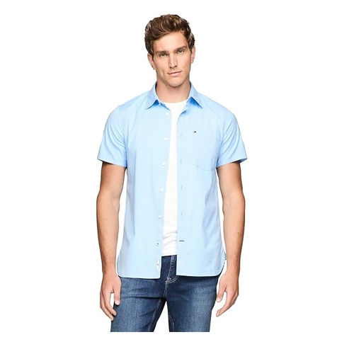Men's WCC Poplin Slim Fitting Short Sleeves Shirt