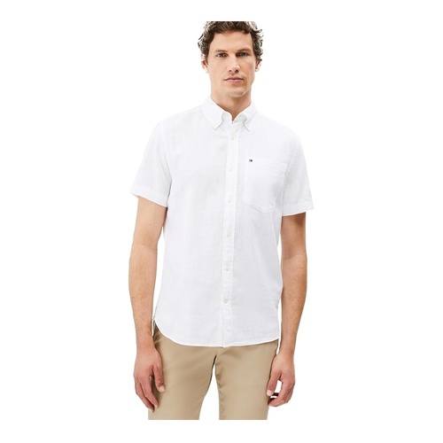 Men's Regular Fit Short Sleeve Linen Shirt