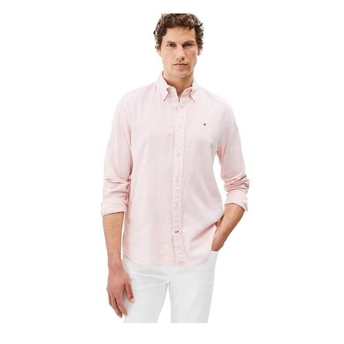 Men's Pigment Dyed Regular Fit Linen Shirt