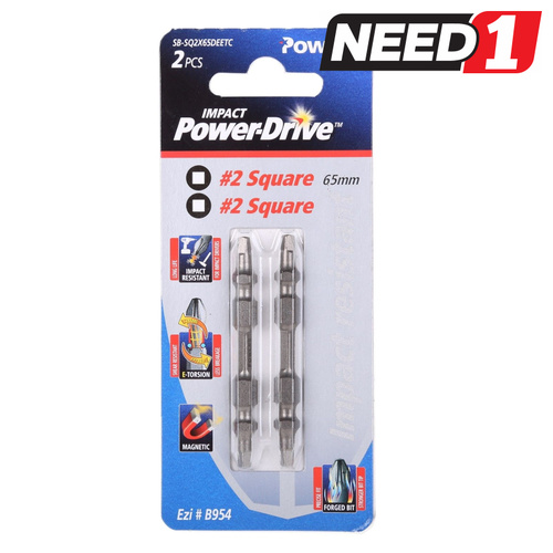 Impact Screwdriver Bits - Square Double Ended