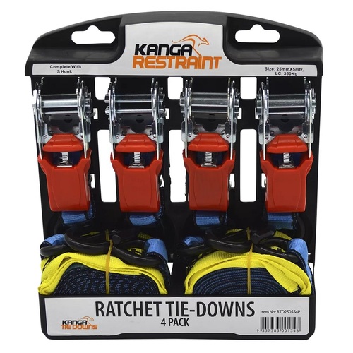 4 Pack Ratchet Tie Downs