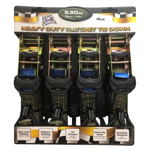 4 Pack Ratchet Tie Down Straps