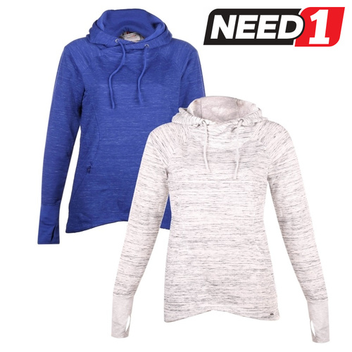 Women's Pullover Hoodies- Size S- Light Grey & Blue
