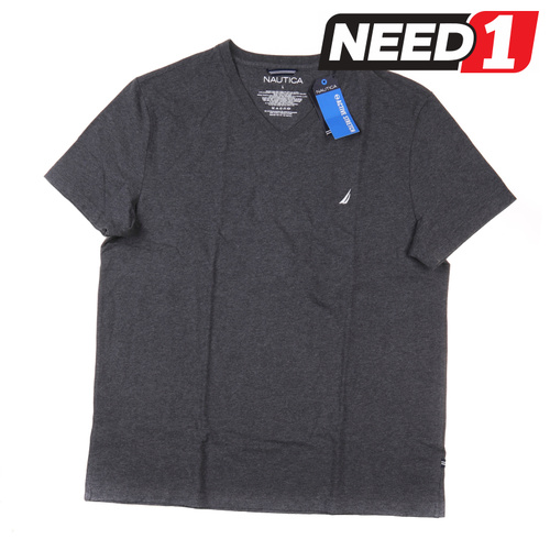 Men's Active Stretch V-Neck T-Shirt, Dark Grey