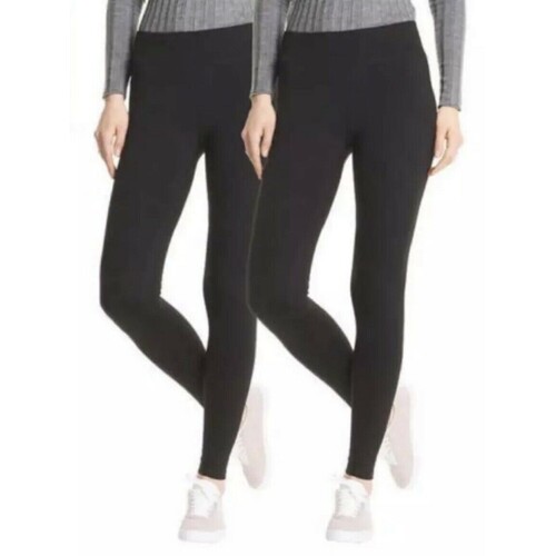 2PK Women's Wide Waistband Sueded Leggings