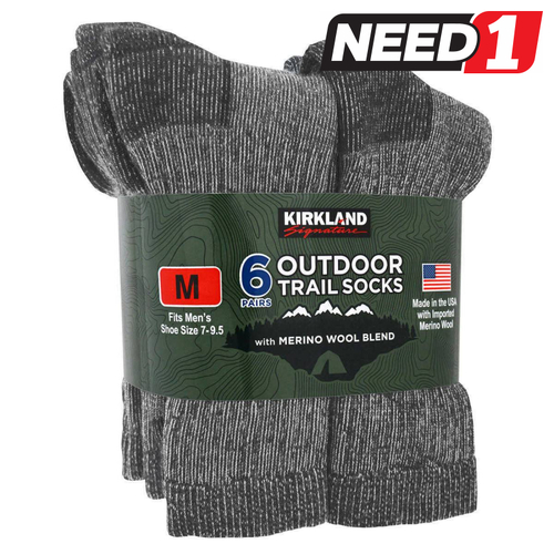 Men's Outdoor Trail Socks with Merino Wool Blend