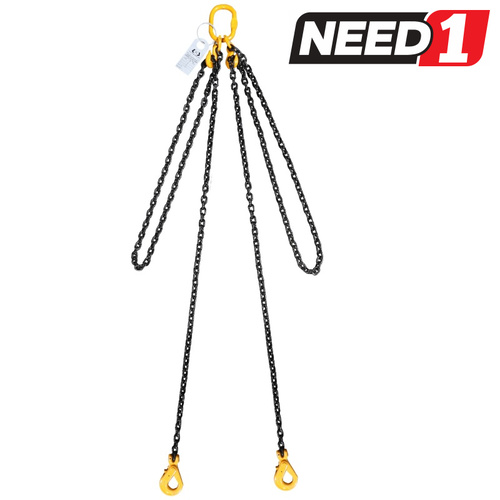 2 Leg Lifting Chain Sling with Clevis Self Locking Hook and Shorteners
