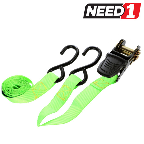 Ratchet Tie-Down + 2x S-Hooks