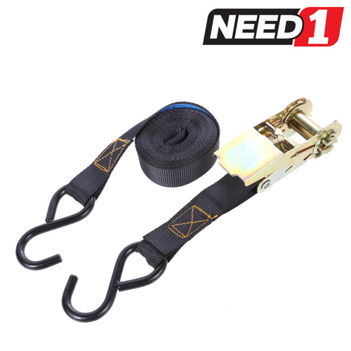 Ratchet Tie-Down + 2x S-Hooks