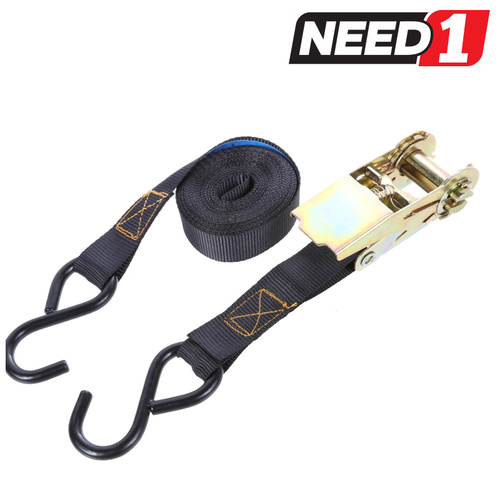 Ratchet Tie-Down + 2x S-Hooks