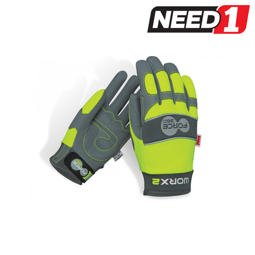 Worx 2 Original Hi-Vis Mechanic's Safety Gloves