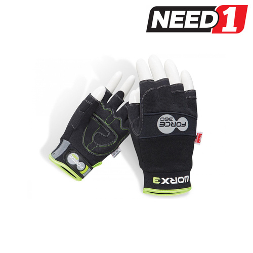 Worx 3 Orignial Mechanic's Fingerless Safety Gloves