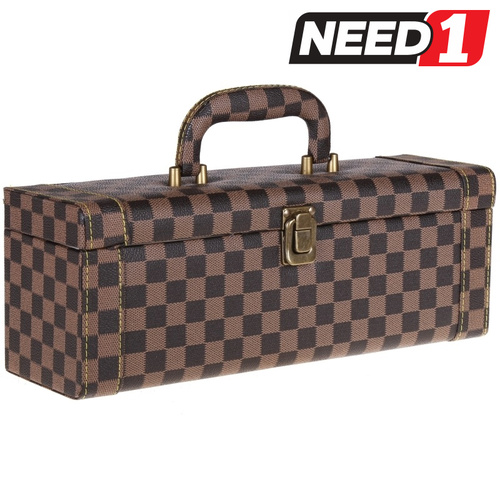 Wine Bottle Carry Case with Accessories - PU Leather