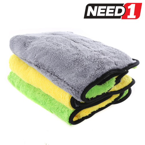 3pc 800GSM Super Thick Microfiber Car Cleaning Cloth Detailing Towel