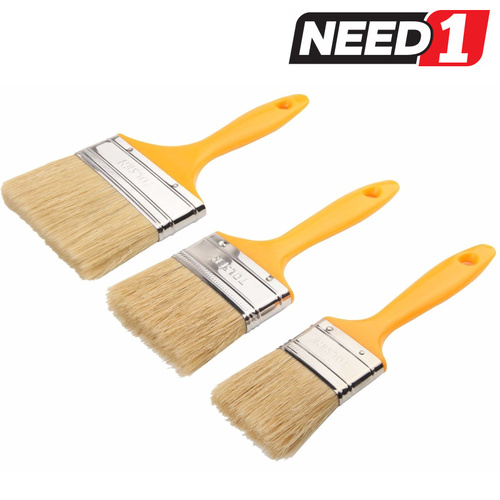3pc Flat Paintbrush Set