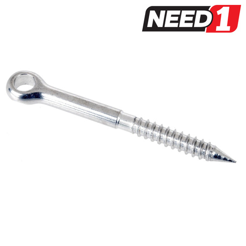 10 x Stainless Steel Lag Eye Screw, Grade 316.