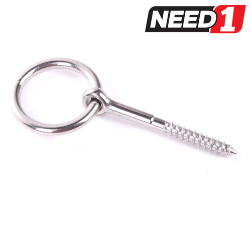 10 x Stainless Steel Lag Screw with Round Ring, Grade 304