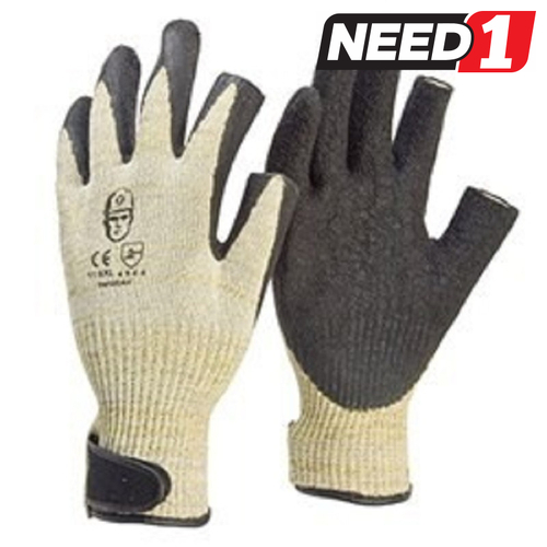Glass Fibre Safeguard Thumb / Finger Tippless Latex Gloves