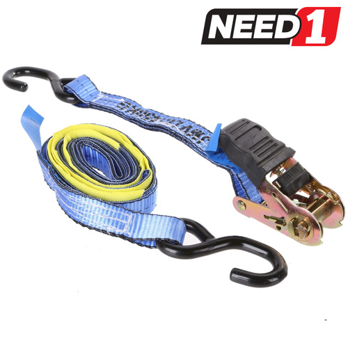 Ratchet Tie-Down - 2x S-Hooks - 4m x 25mm