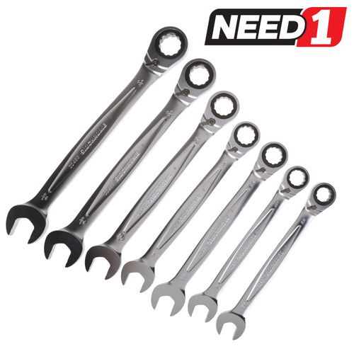467 Pro Series 7pc AF Reversible Geared Combination Spanner Set
