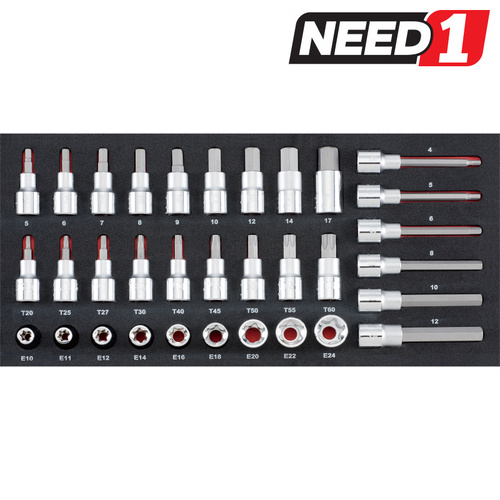 33pc Hex, Torx & E-Torx Set