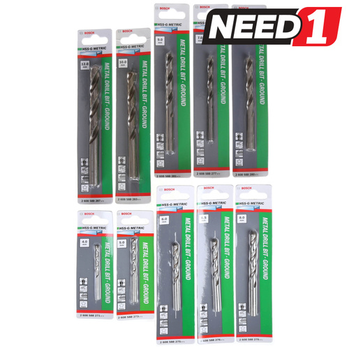 Bosch 10pc Jobber Drill Set, Sizes 4mm 12mm