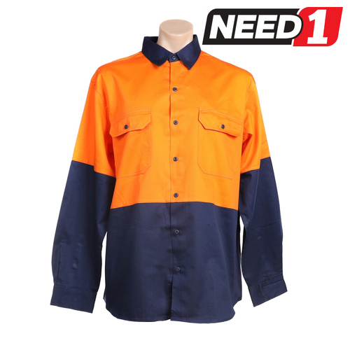 Cotton Drill Long Sleeve Work Shirts