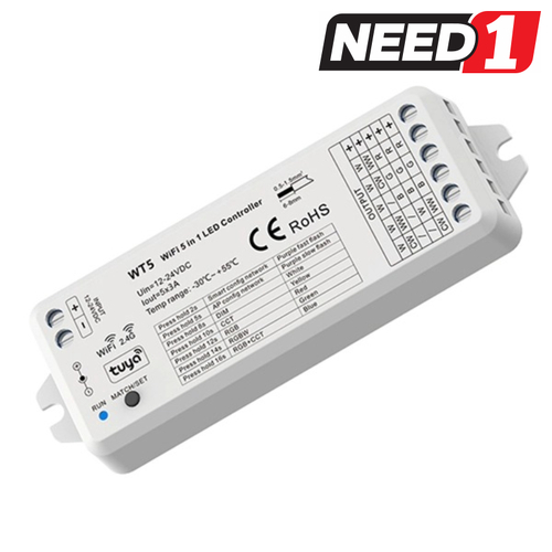 WIFI & RF 2.4GHz 5 in 1 RGB CCT 5CH LED Controller