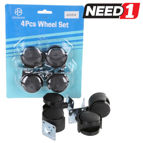 4 x Swivel Twin Castor Wheels | Hooded Type
