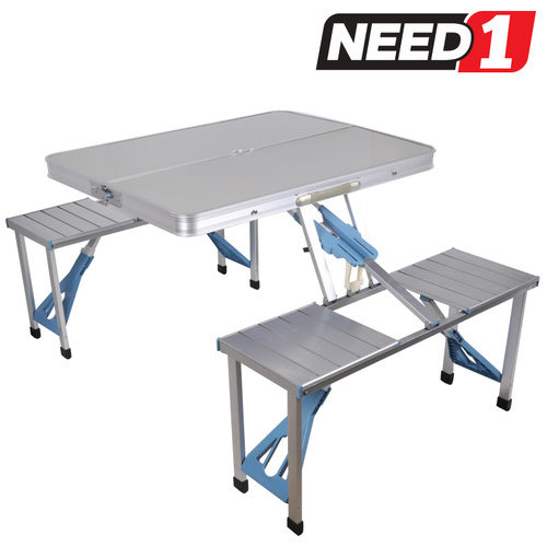 Aluminium Foldable Picnic Table includes Four Seats